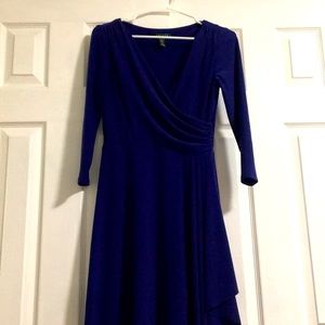 Ralph Lauren Blue Faux-Wrap Dress
